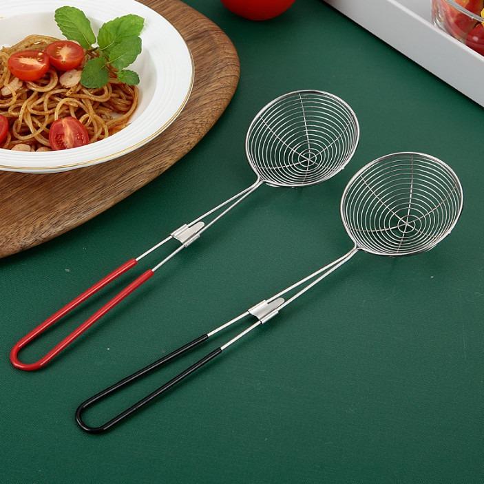 Stainless Steel Large Colander Kitchen Cooking Skimmer Ladle Pasta Food Strainer Spoon Kitchen Tools