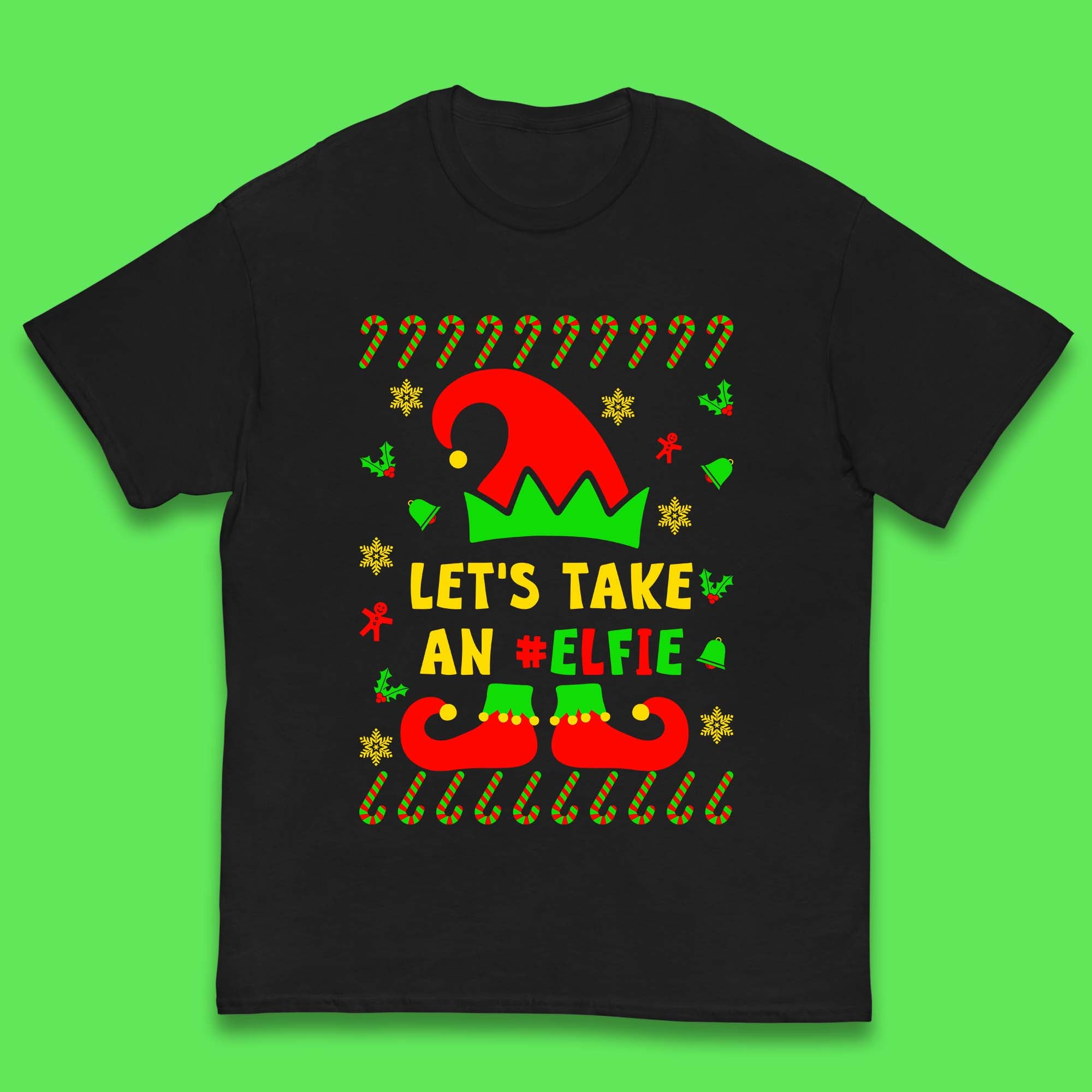 Let s Take An Elfie Christmas Kids T-Shirt 110