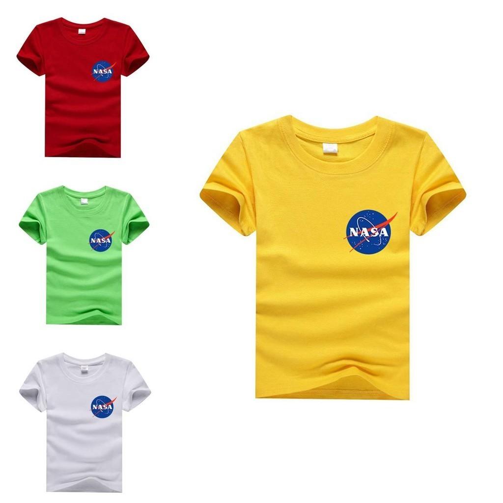 Prémiové kvalitní tričko NASA vesmírný astronaut pro chlapce a dívky dětské s kulatým výstřihem a krátkým rukávem