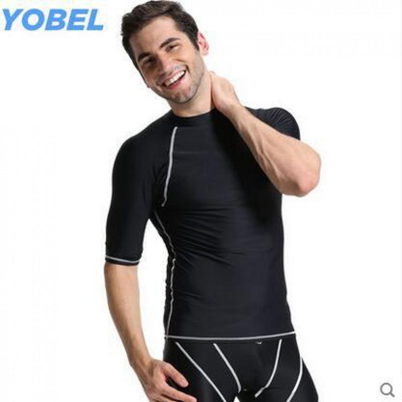 Costum de baie cu protecție solară UPF 50, cu mânecă scurtă, cu uscare rapidă, pentru bărbați - Protecție solară, Scufundări, Surf, Snorkeling, Sporturi nautice