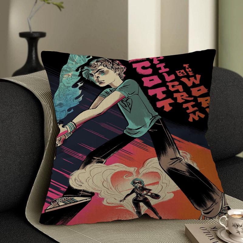 Scott Pilgrim Vs. The World Cushion Cover Pillowcase Upholstery Sofa Throw Pillow Home Decor Pillowcas