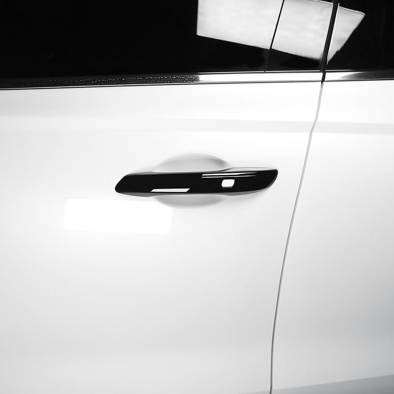 For Genesis GV80 -2026 Car Tuning Automotive Black Carbon Fiber ABS Exterior Door Handles Cover Trim Accessories LHD