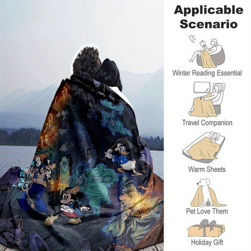 1pc, Disney Characters In a Haunted Mansion Home Decor Gift Set Featuring Cozy Flannel Blankets for Bedroom, Living Room, Travel, Camping, Car