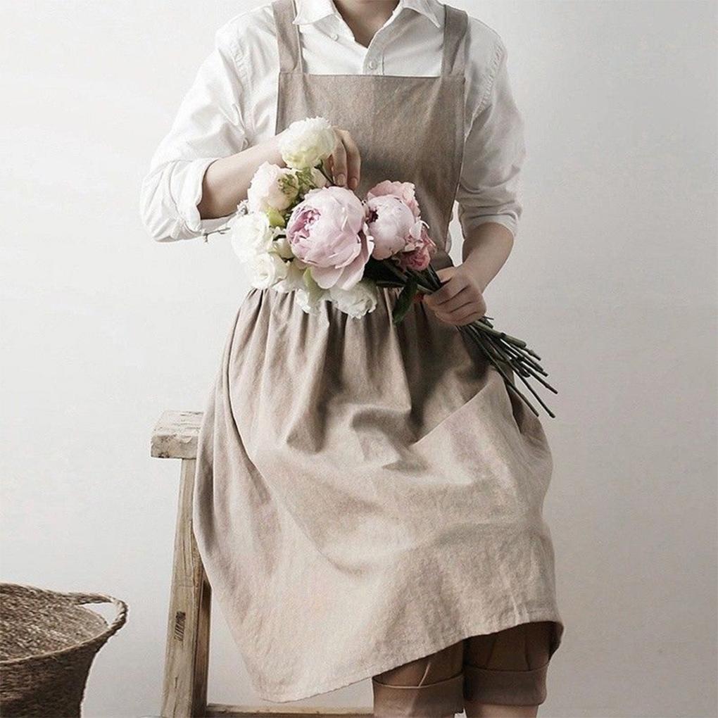 Cotton Linen Aprons Excellent Comfortable To Wear Women Kitchen Cooking Women Kitchen Cooking Aprons