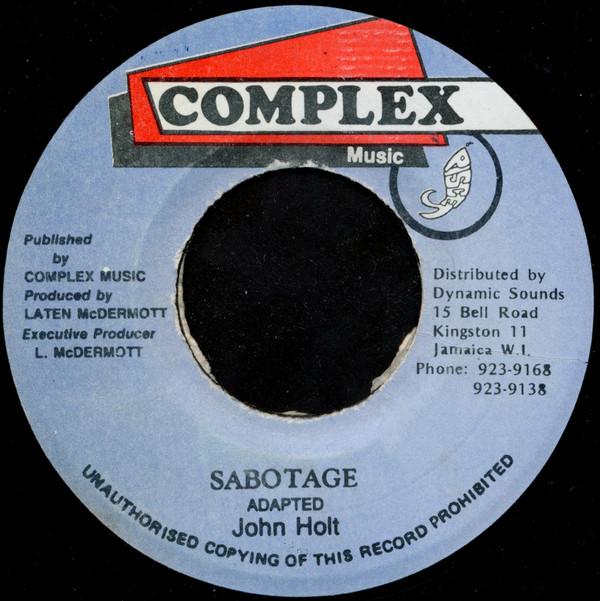 

Пластинка 7 дюймов JOHN HOLT Sabotage NONE Complex Music 1986 Ямайка Регги Ска Даб Б/у
