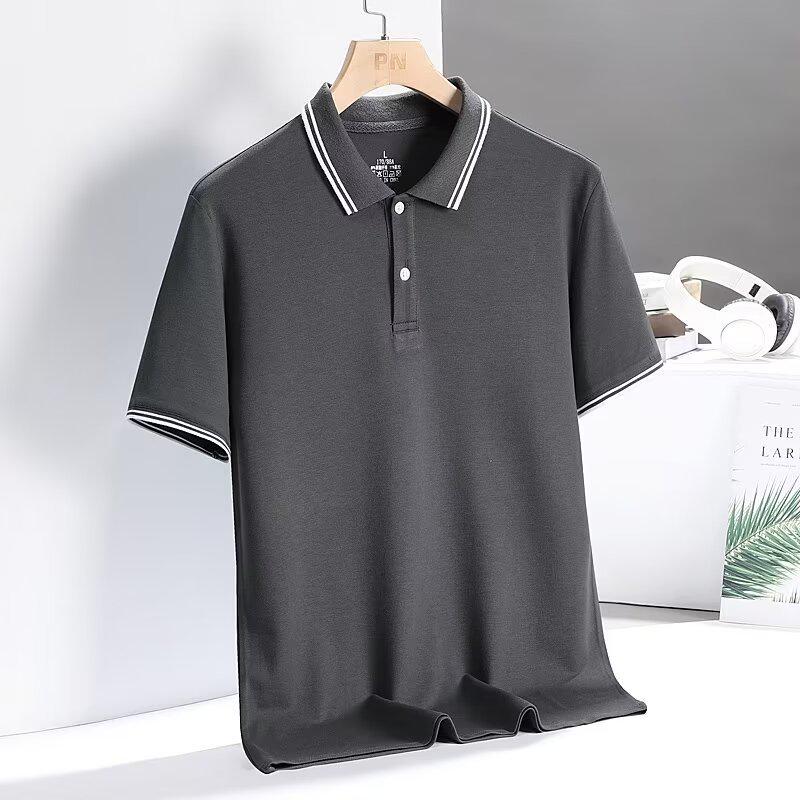 

Youth Trendy Harajuku Polo Shirt 2024, Summer Edition, Five-Point Sleeves, Solid Color, Casual Literary Style. L темно-сірий