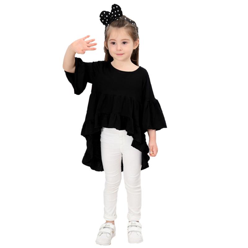 Children Girl Cotton Short-Sleeve Tops 