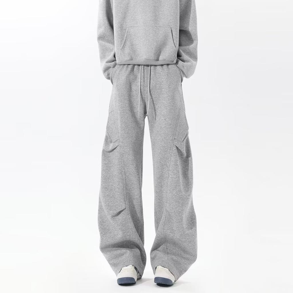 Pleated multi-pocket sweatpants men's and women's thin wide-legged loose new design lazy style versatile casual trousers