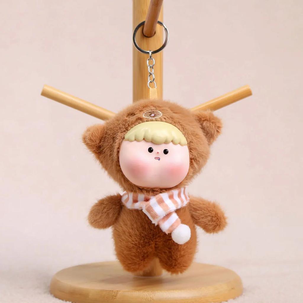 Plush Animal Cosplay Baby Doll Toys Kawaii Keychain Women's Bag Pendant Plush Keychain Student Backpack Decor Kids Birthday Gift