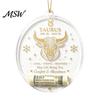Hanging Decor for Showcase Christmas Tree Money Holder Pendant, Transparent Acrylic Round Ornament, 12 Holiday Gift Tags Zodiac Signs Theme Decorative
