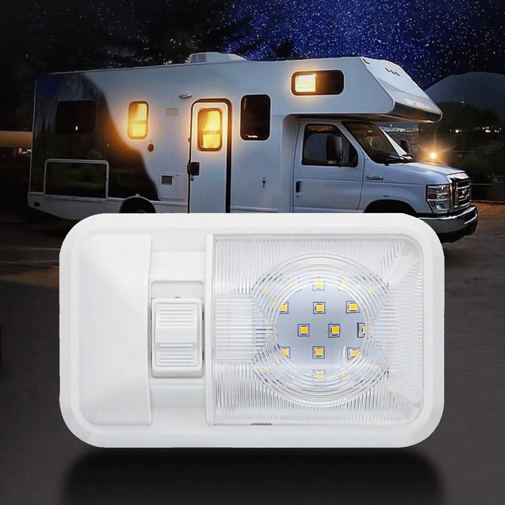 Dreiwegeschalter LED-Deckenleuchte für Wohnmobil, Anhänger, 12 V, 800 lm, Einzelkuppellicht mit Linse, Innenbeleuchtung, Leuchten