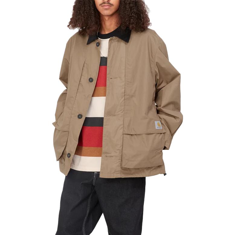 Carhartt WIP Einfarbiges Logo-Patch Cordkragen Jacke Herrenjacken I031355-1DD-XX