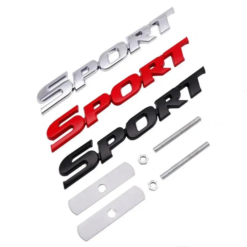 3D Metal Sport Letter Front Grille Car Emblem Badge Decal Sticker For Jeep Toyota Highlander Corolla Rav4 Yaris Car Accessories