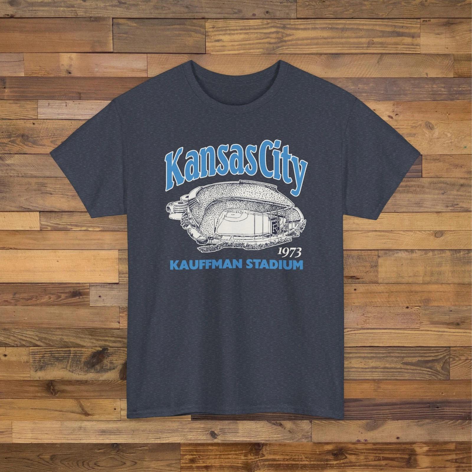 

Kauffman Stadium 1973 Vintage Ballpark T shirt - KC Royals Baseball S
