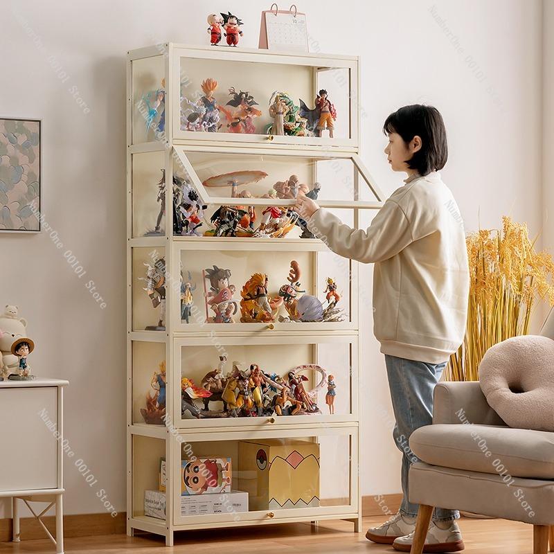 Acrylic figurine display cabinet with transparent design collectibles,models cosmetics,dust-proof countertop display stand