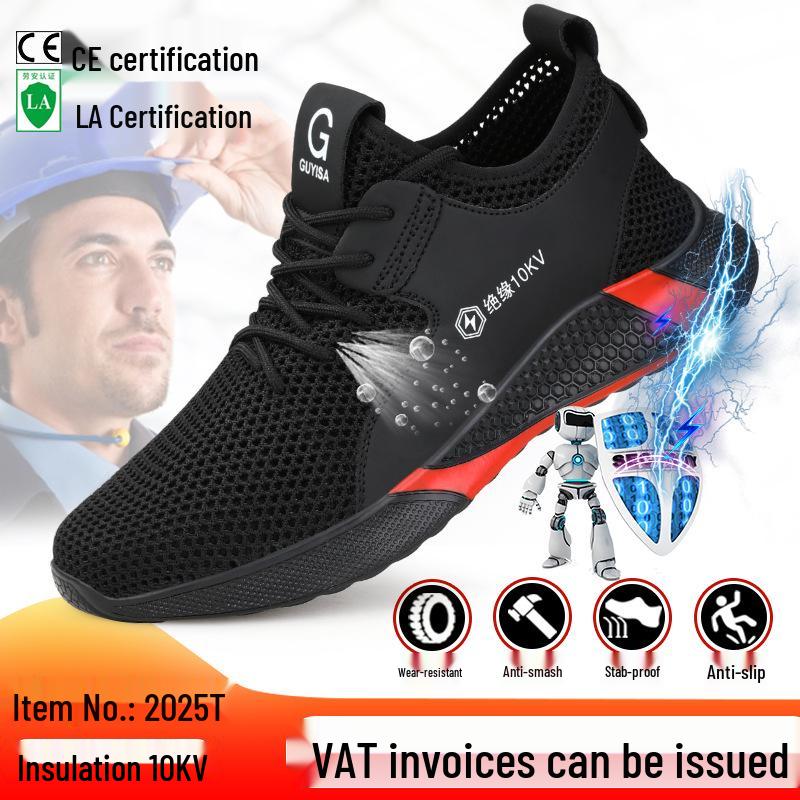 2025 Damen Atmungsaktive Isolierte Geruchshemmende Elektriker Schuhe mit Zehenschutzkappe aus Kunststoff, Anti-Quetsch- und Durchtrittsschutz