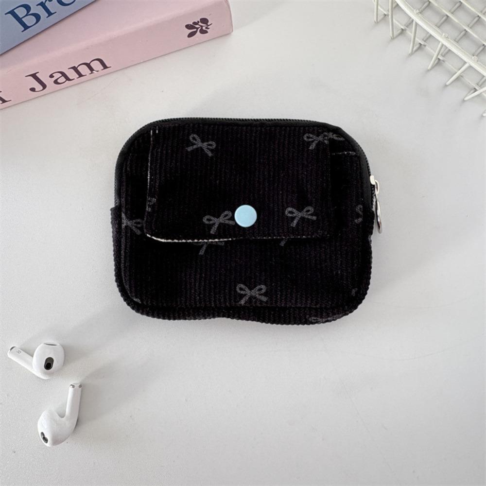 Bow Ethnic Style Coin Purse Polka Dot Small Cosmetic Bag Zipper Pouch Earphone Bag  Travel
