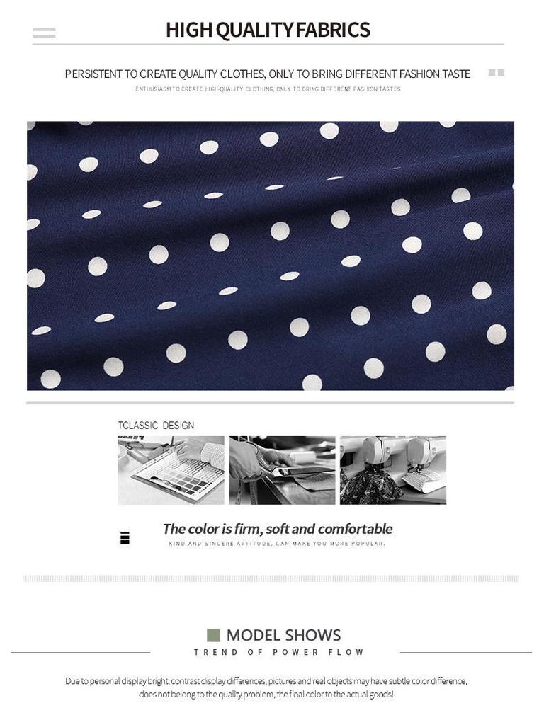 2026 Summer Polka Dot Pleated Lace-up Dress - Mid-length Casual Short-sleeved Style for European and American Markets