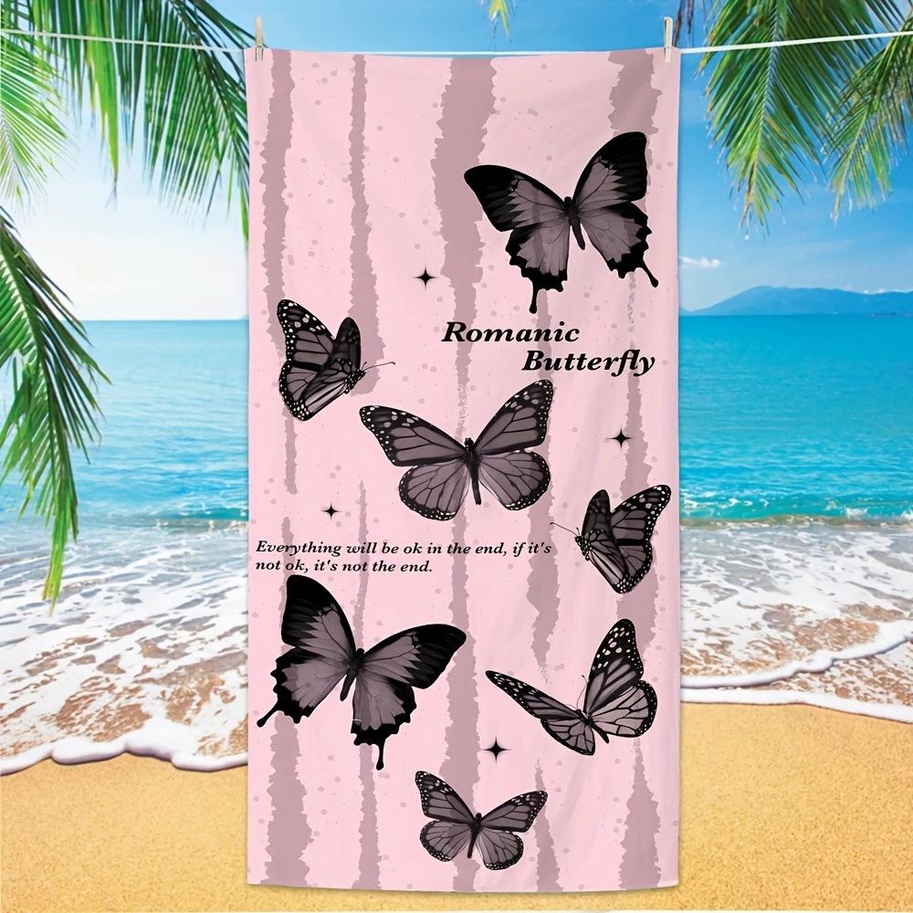Exotischer Blumendruck Weiches Mikrofaser-Badetuch Groß Wasserabsorbierend Für Strand und Surfen