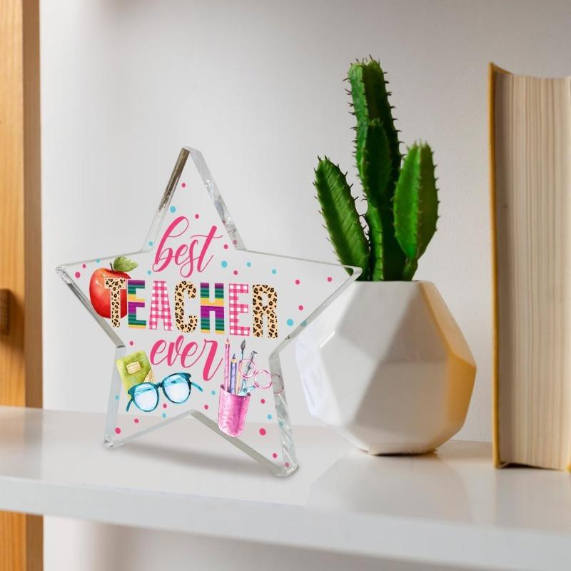 "Best Teacher Ever" Keepsake - Acrylic Desk Gift for Educators' Milestones