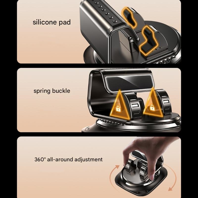 Easy Installation 360 Degree Rotating Holder Bracket Car Phone Holder Dashboard Mount Holder for Most Cellphone Models