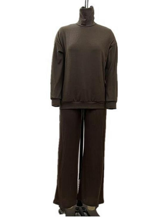 Stylish High Neck Solid Color Spliced Knitted Two-Piece Set - Autumn/Winter 2025 Collection