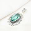 Aqua Apatit Anhänger, 925 Sterling Silber Anhänger, handgemachter Edelstein Schmuck, Geschenke für Frau, brandneuer Anhänger