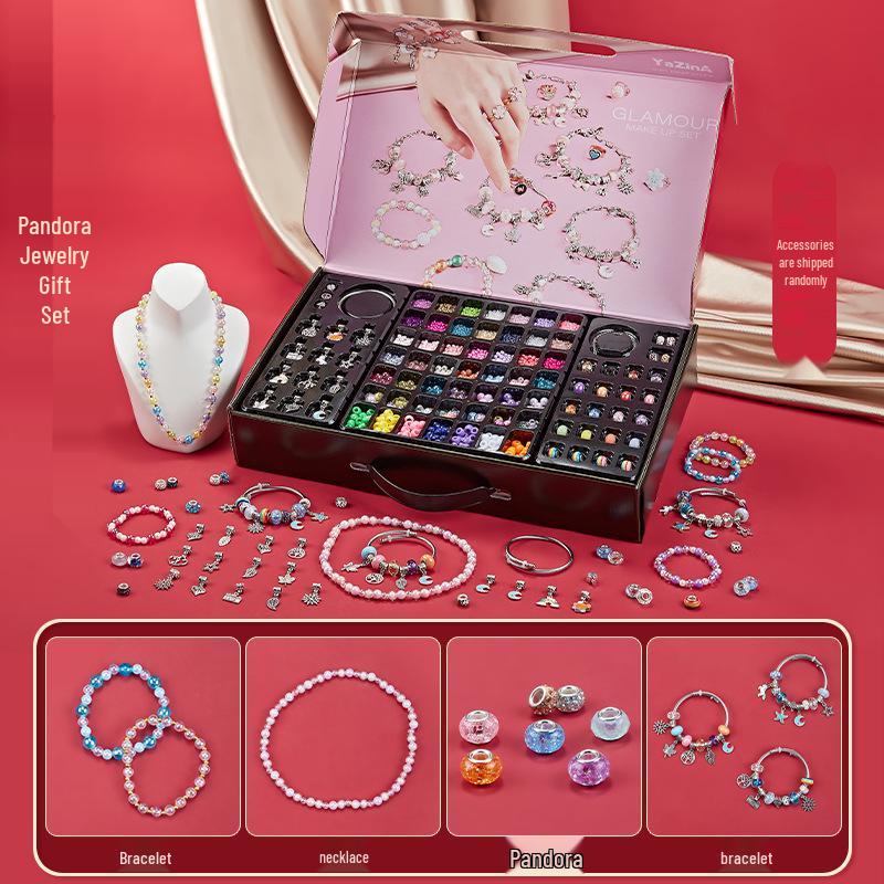 

Набор для бисероплетения ручной работы: Браслеты, Ожерелья и Отдельные Бусины для Детских Украшений и Подарков на День Рождения