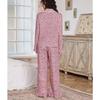 Spring Floral Lace Pajama Set: European & American Style, Long Sleeve, Lapel Design for Women