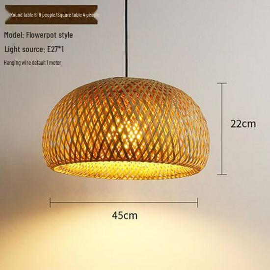 Bamboo Weave Pendant Light for Tea Room, Restaurant, or Bar – Simple Japanese Style