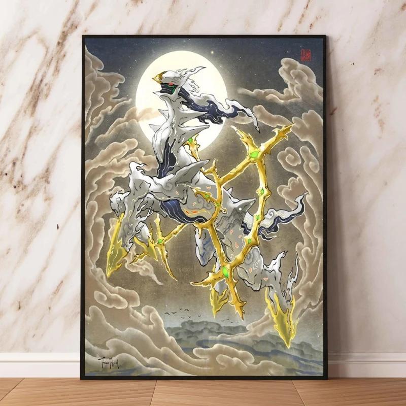 Lugia Ho-Oh Pokemon Unframed Canvas Painting Comic Themed Anime Wall Decor Unique Collection Enhance Your Living Space