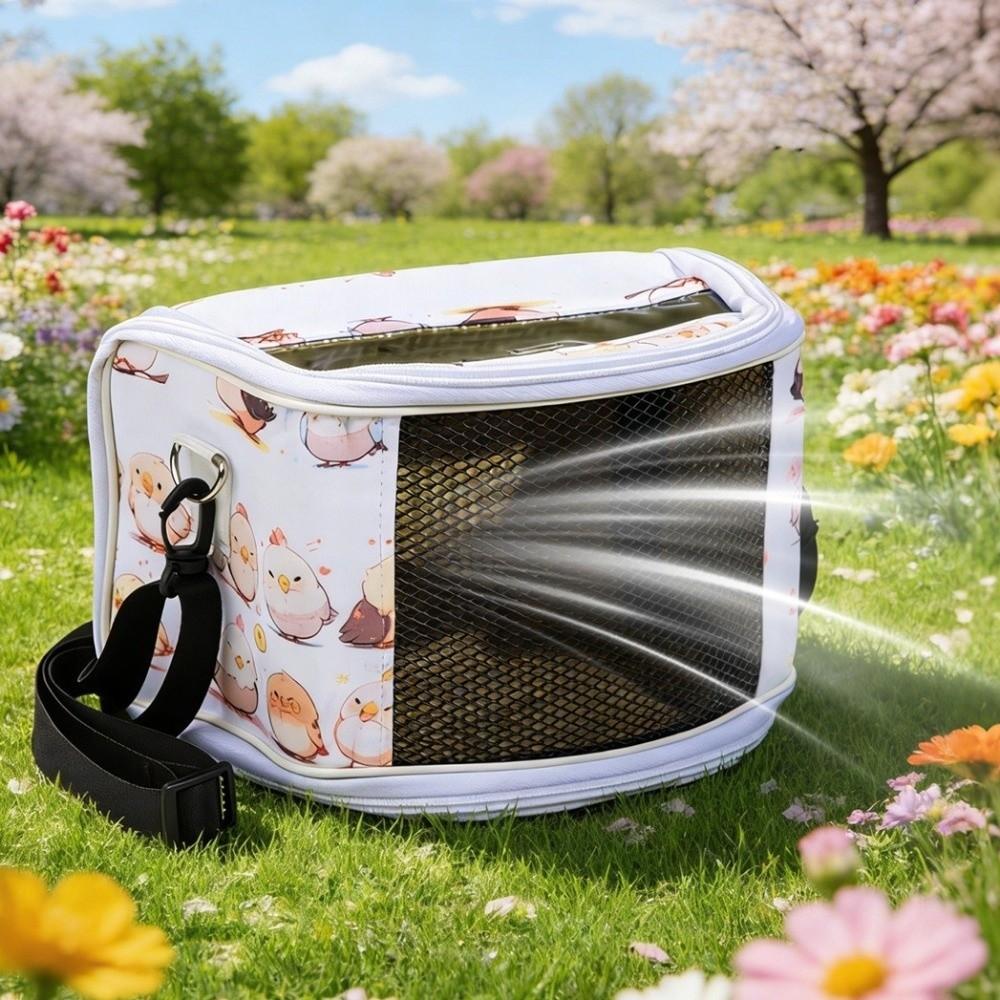 Large Space Parrot Outdoor Bag Breathable Adjustable Straps Pet Travel Bag Cartoon Pattern Bird Outing Cage Vet Visit