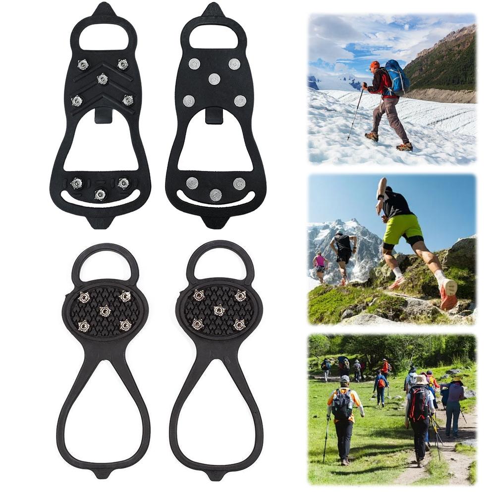 5/8 Teeth Snow Ice Claws Non-Slip Walking Cleat Ice Grippers Ice Crampons Walking Shoe Ice Spikes for Outdoor Activities