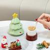 Porta-Palitos Árvore de Natal Fofa Cerâmica Caixa de Fio Dental Ornamento de Mesa Decoração de Natal