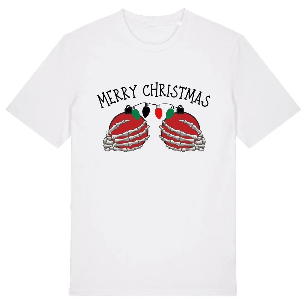 Merry Christmas Baubles - Unisex T-Shirt Novelty Festive Jolly Secret Santa Cute