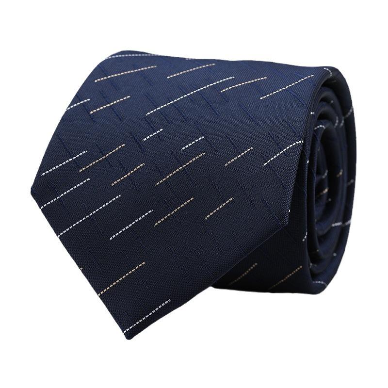 Men'S Blue Business Dress Tie Wedding Groom Work Korean Version Zipper-Style No-Beater Tie Gift Box