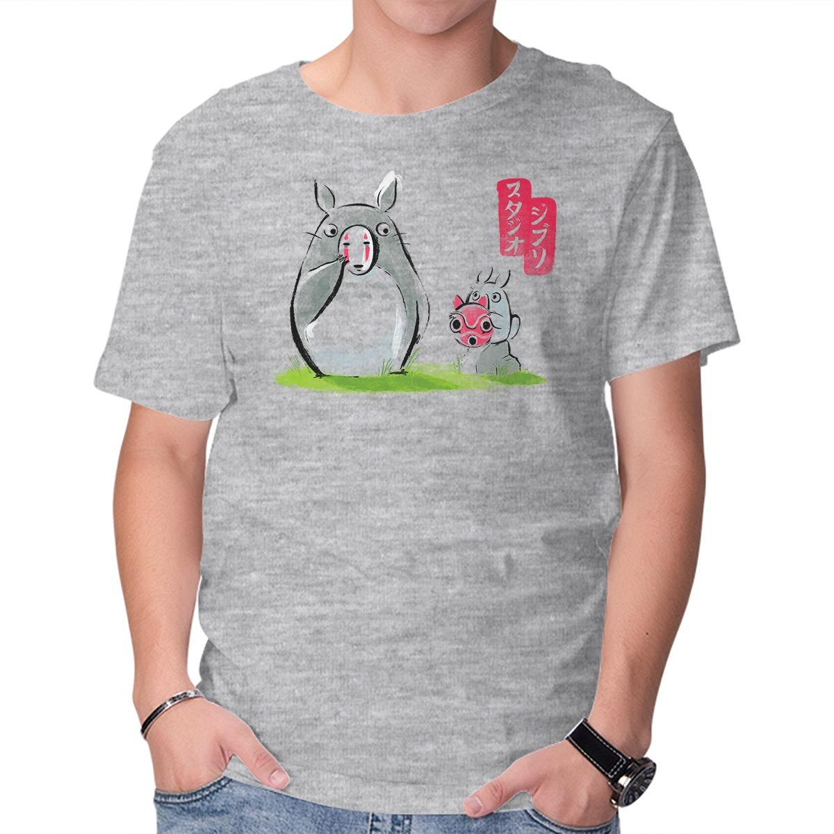 Unisex Crew Neck T-Shirt Ghibli Ink Graphic Short Sleeve Casual Tee XXXL
