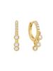 Gold Trio Drop 925 Silver Hunger Hoop Earrings E074-04G.