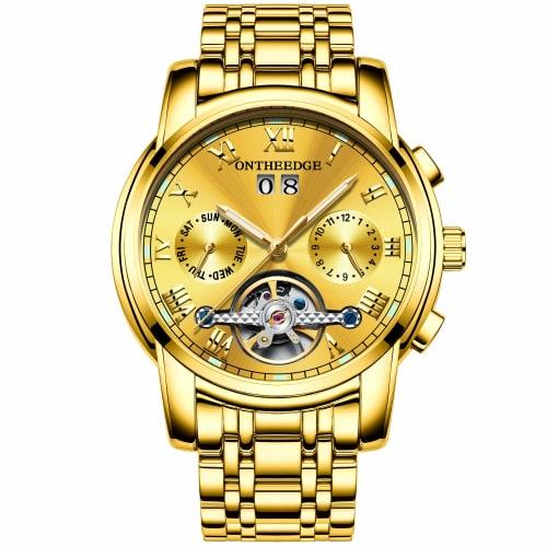 

RORIOS Automatic Mechanical Watch for Men, Hand-Wound, Date Display, Day Display, Luminous Business Watch, Tourbillon, Multi-Hand Analog, Stainless St