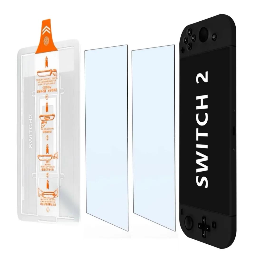

2Pcs Tempered Glass Screen Protector Kit for Switch 2/Switch 2 7.9in 9H Hardness Bubble Free Anti-Scratch No Dust 2PCS