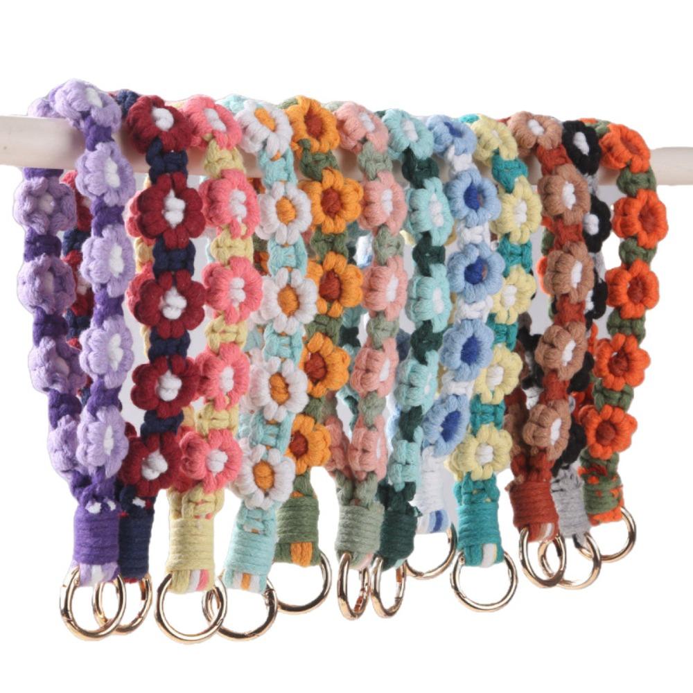 Gänseblümchen Handy-Handgelenkband Baumwollseil Gänseblümchen Schlüsselanhänger Boho-Stil Handy-Lanyard Handy