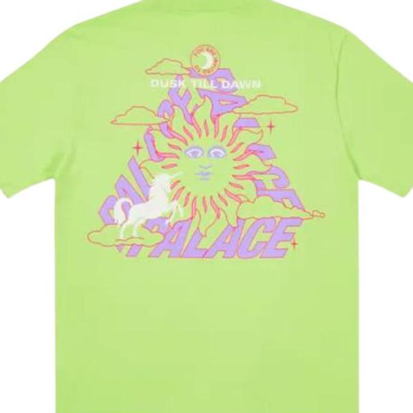 Palace FW21 Da One T-Shirt Light Lime Triangle Cartoon Print Round Neck Short Sleeve Unisex T-Shirt Green P21TS056