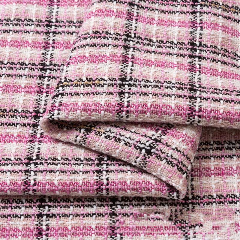 Thicken Tweed Fabric  for Vest Coat  Dress Clothing DIY Sewing Sequins Woolen Cloth Black White Red Blue By Half A Meter Winter