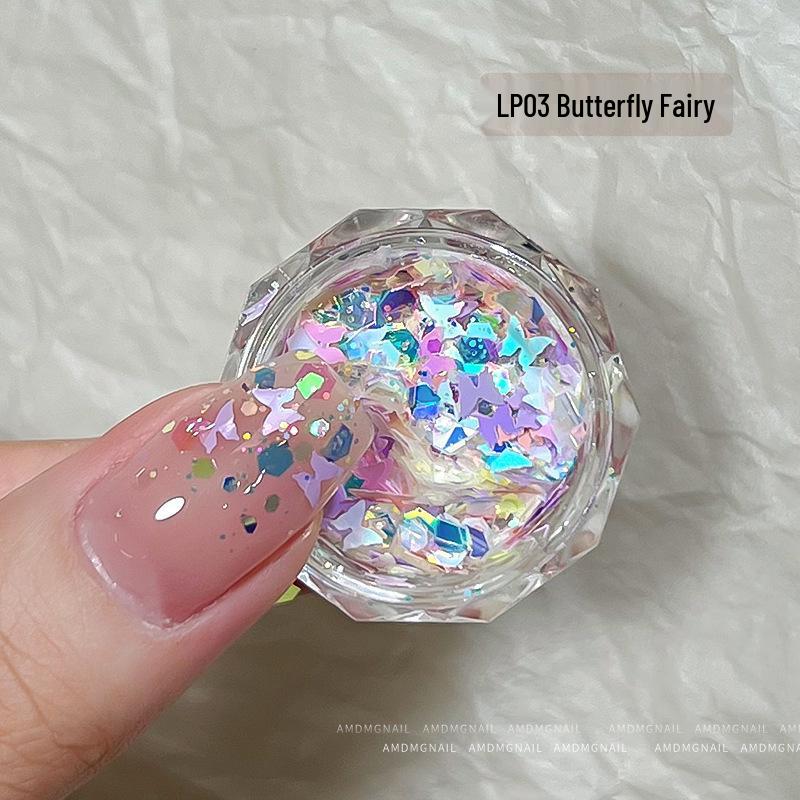 2025 Trendy Pink Glitter Nail Art: Four-Pointed Star & Heart Decorations