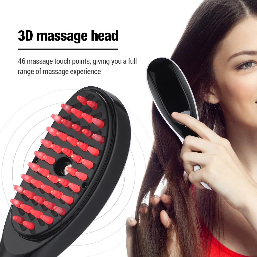 Spray Head Massage Comb Scalp Hair Growth Liquid Guide Comb Electric Vibration Massager Red & Blue Light Therapy Anti-Hair Loss