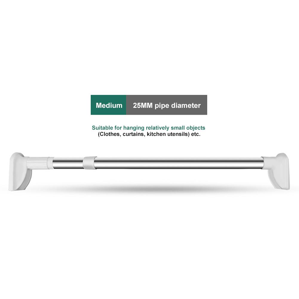 Adjustable Telescopic Clothing Rod Punch-free Adjustable Shower Curtain Rods Extendable Stainless Steel Simple Support Rod