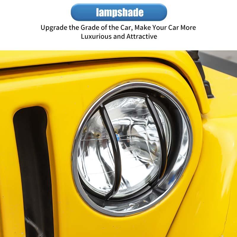 Car Headlight Turn Signal Light Decoration Wheel Brow Lampshade Cover Stickers For Jeep Wrangler TJ 1997-2006 Exterior Accessories