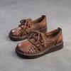 Frühlings-Neuheit Echte perforierte Sandalen Bequeme atmungsaktive römische Stil Freizeit Damenschuhe