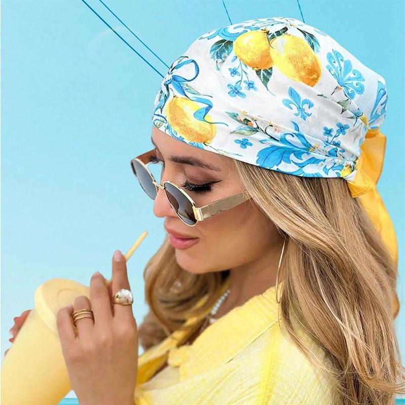 Head Scarf Women Luxury Brand Square Silk Foulard Satin Bandana Summer Soft Neckerchief Hijab Hair Scarves For Ladies