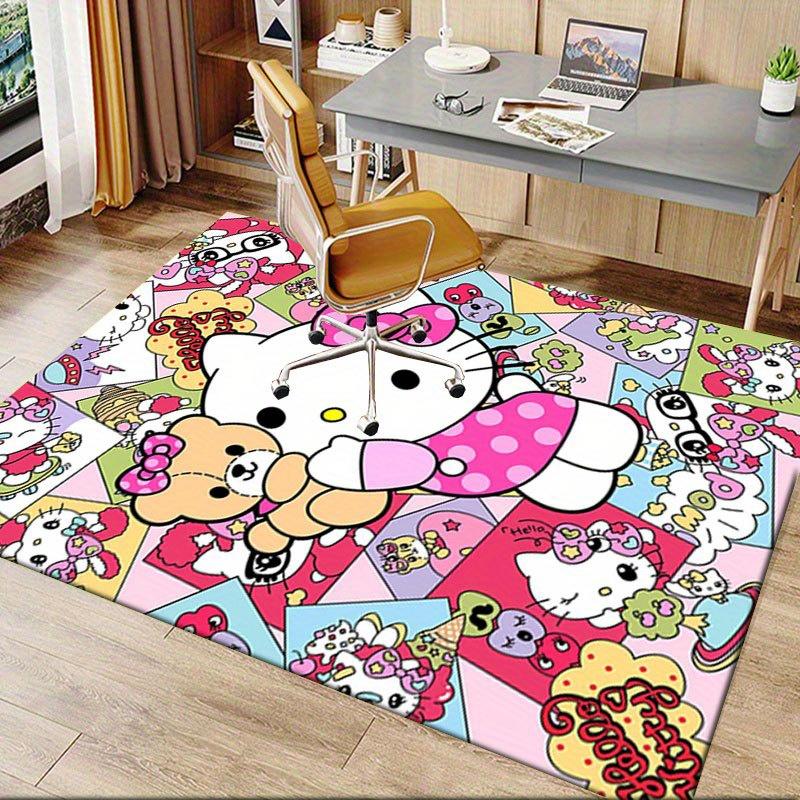 1pc Sanrio Hello Kitty Mermaid Printed Office Carpet Rectangle Rug Under The Table,Perfect Room Decor for Living Room, Bedroom, Kitchen, Non-slip Floo